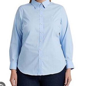 Lauren Ralph Lauren Point Collar Long Sleeve Shirt Size 3X